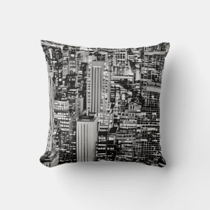 New York Cityscape in Black en White Kussen
