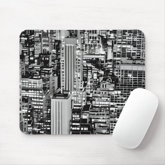 New York Cityscape in Black en White Muismat (Met muis)