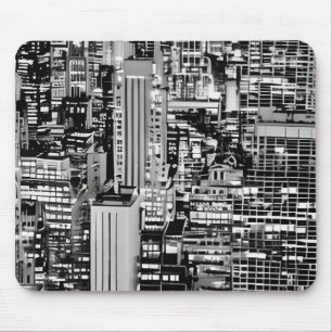 New York Cityscape in Black en White Muismat