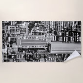 New York Cityscape in Black en White Strandlaken (Voorkant)