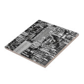 New York Cityscape in Black en White Tegeltje (Zijkant)
