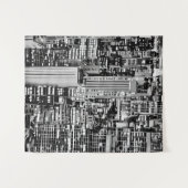 New York Cityscape in Black en White Wandkleed (Voorkant (horizontaal))