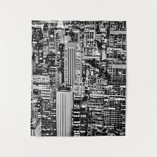 New York Cityscape in Black en White Wandkleed (Voorkant)