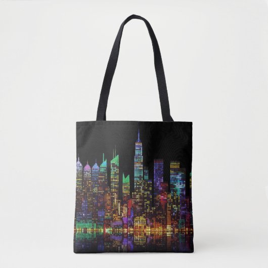 New York Cityscape, LED-lichtstijl Tote Bag (Voorkant)