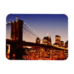 New York cityscape met brug over de rivier Magneet