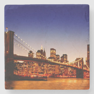 New York cityscape met brug over de rivier Stenen Onderzetter