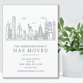 New York Cityscape Moving Announcement Kaart