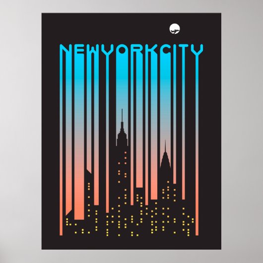 New York Cityscape Skyscrapers Poster (Voorkant)