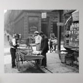 New York Clam Seller in Mulberry Bend 1900 Poster (Voorkant)