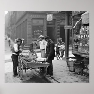 New York Clam Seller in Mulberry Bend 1900 Poster