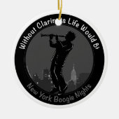 New York Clarinet Player Keramisch Ornament (Voorkant)