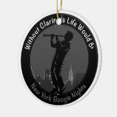 New York Clarinet Player Keramisch Ornament (Links)