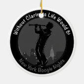 New York Clarinet Player Keramisch Ornament (Achterkant)
