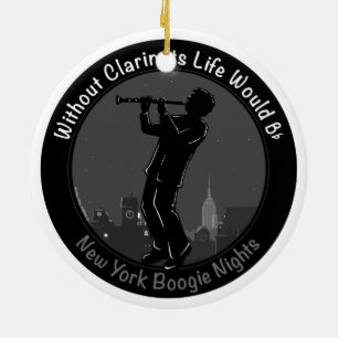 New York Clarinet Player Keramisch Ornament