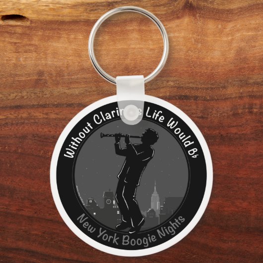 New York Clarinet Player Sleutelhanger (Voorkant)