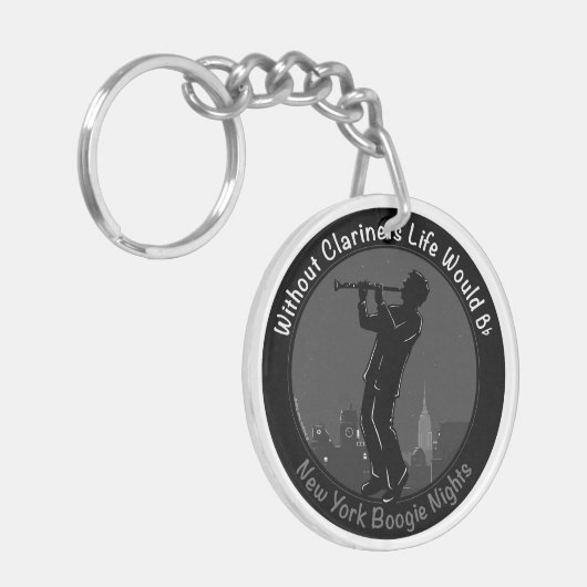 New York Clarinet Player Sleutelhanger (Voorkant Links)