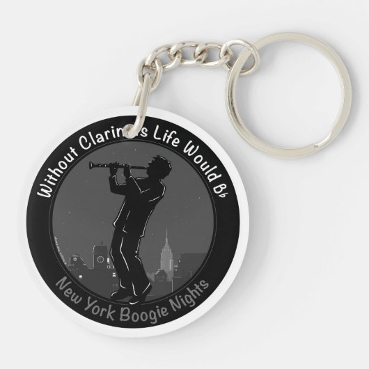 New York Clarinet Player Sleutelhanger (Achterkant)