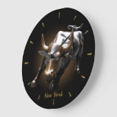 New York Clock Bull Statue Gifts NYC Wall Clock Grote Klok (Hoek)