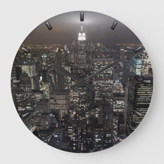 New York Clock Gifts Decor NY Wall Clock Grote Klok (Voorkant)