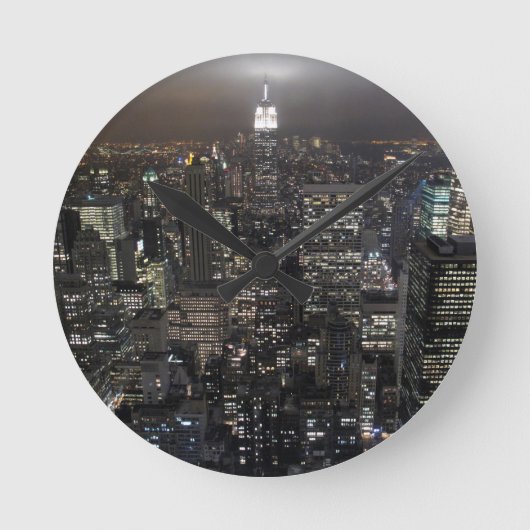 New York Clock Gifts Decor NY Wall Clock Ronde Klok (Voorkant)