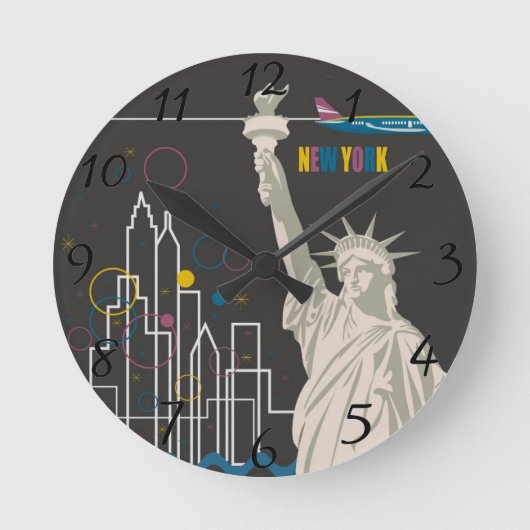 New York Clock Ronde Klok (Voorkant)