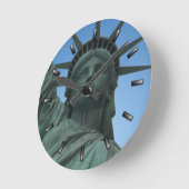 New York  Clock Statue of Liberty Wall Clock Ronde Klok (Hoek)