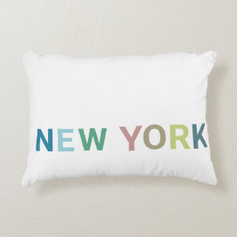 New York Colorful Text Accent Kussen