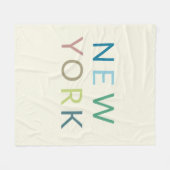 New York Colorful Text Fleece Deken (Voorkant (Horizontaal))