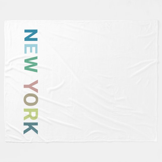 New York Colorful Text Fleece Deken (Voorkant (Horizontaal))