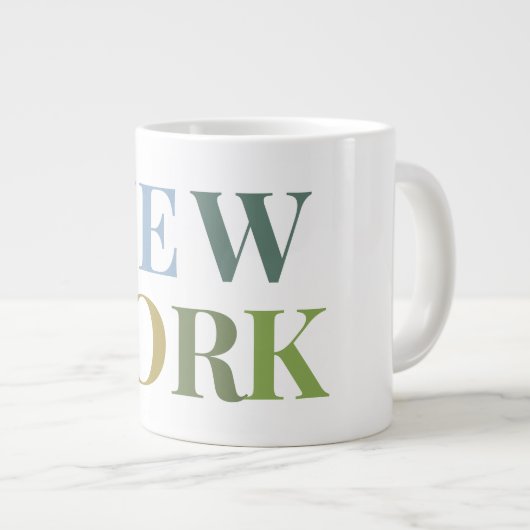 New York Colorful Text Grote Koffiekop (Voorkant rechts)