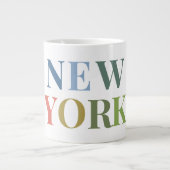 New York Colorful Text Grote Koffiekop (Voorkant)