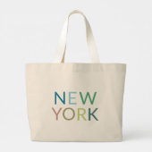 New York Colorful Text Grote Tote Bag (Achterkant)