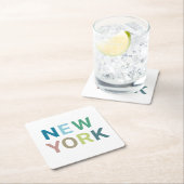 New York Colorful Text Kartonnen Onderzetters (Insitu)