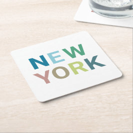 New York Colorful Text Kartonnen Onderzetters