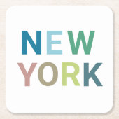 New York Colorful Text Kartonnen Onderzetters (Voorkant)