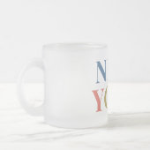 New York Colorful Text    Matglas Koffiemok (Links)