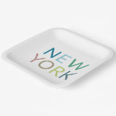 New York Colorful Text Papieren Bordje (Gebogen)