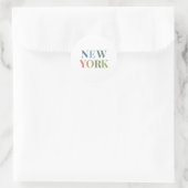 New York Colorful Text Ronde Sticker (Tas)
