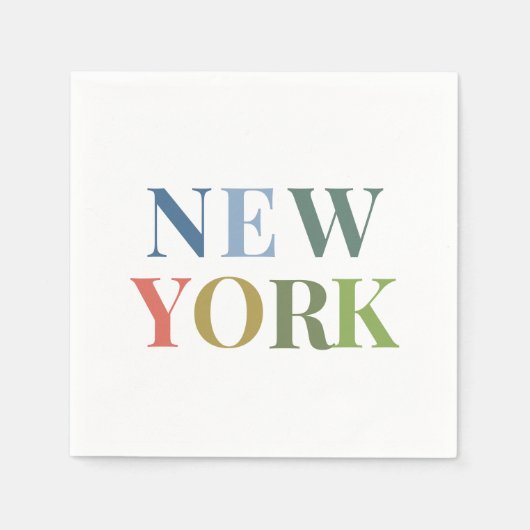 New York Colorful Text Servet (Voorkant)