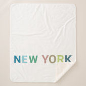 New York Colorful Text Sherpa Deken (Voorkant)
