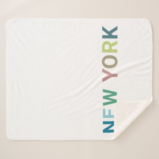 New York Colorful Text Sherpa Deken (Voorkant (horizontaal))