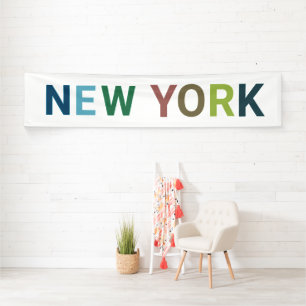 New York Colorful Text Spandoek
