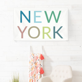 New York Colorful Text Spandoek