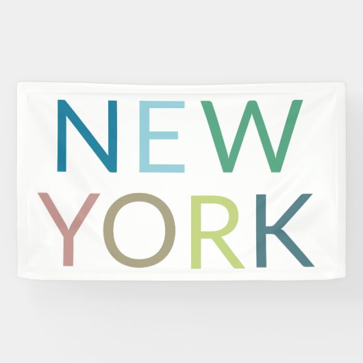 New York Colorful Text Spandoek (Horizontaal)