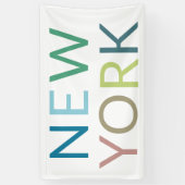New York Colorful Text Spandoek (Verticaal)