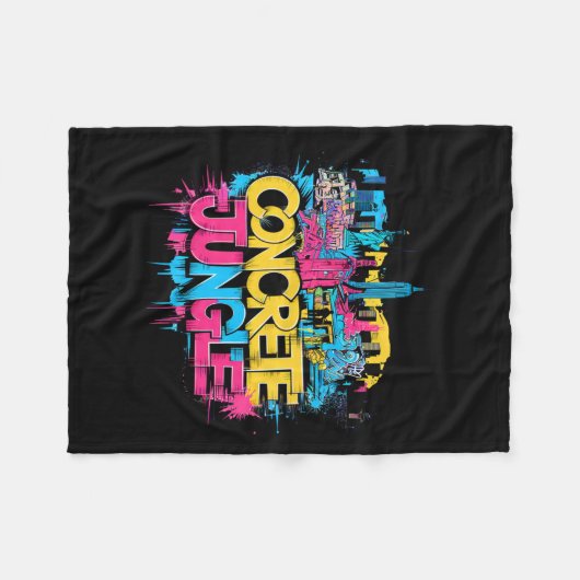 New York Concrete Oerwoud Fleece Deken (Voorkant (Horizontaal))