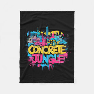 New York Concrete Oerwoud Fleece Deken