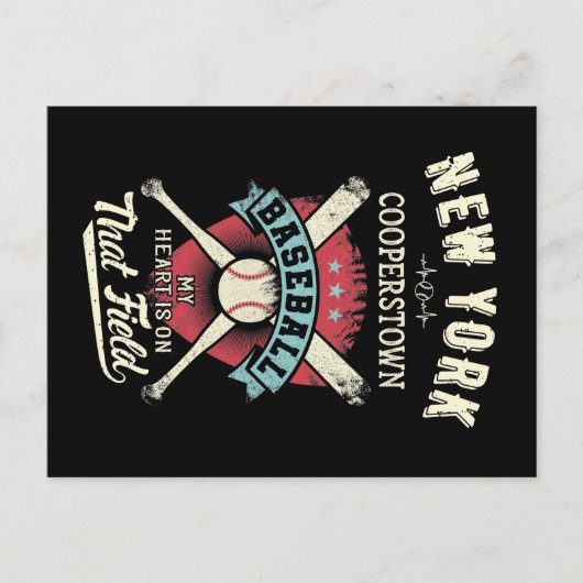 New York Cooperstown Baseball Briefkaart (Voorkant)