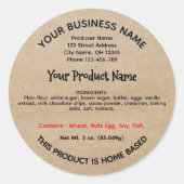 New York Cottage Food Law Label thuisbakkerij (Voorkant)