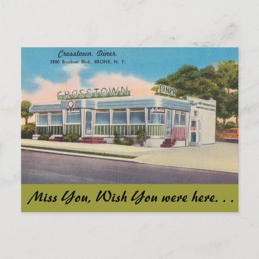 New York, Crosstown Diner, Bronx Briefkaart (Voorkant)